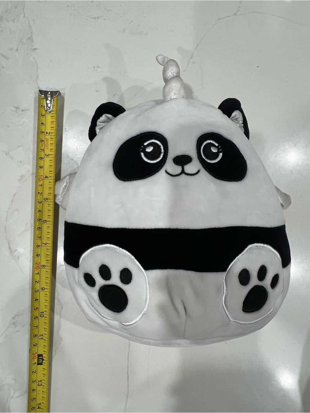 Squishmallows Panda Unicorn Plush - White & Black